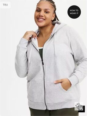 torrid Plus Size Heather Gray Full-Zip Hoodie